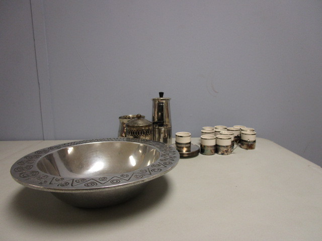 lot 737 image: TURKISH COFFEE SET AND WILTON PEWTER