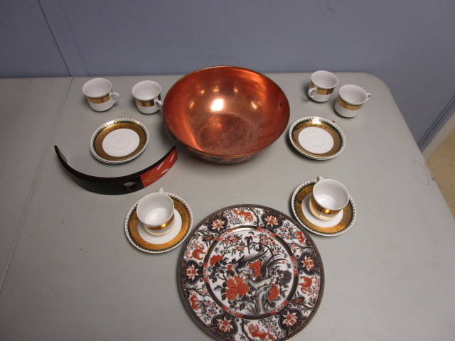 lot 740 image: CZECHOSLOVAKIAN COFFEE SERVICE, COPPER BOWL AND MORE