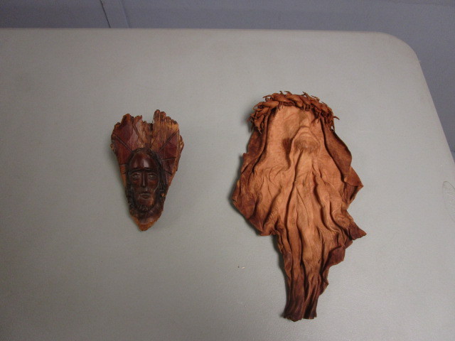 lot 775 image: JESUS ART IN WOOD AND LEATHER