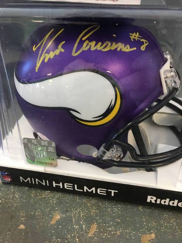 Autographed Kirk Cousins MN Viking Mini Helmet with COA