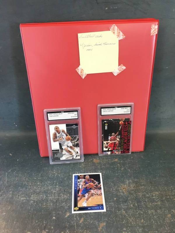 Red Binder of Basketball Cards with Jordan, Isaiah Thomas and More