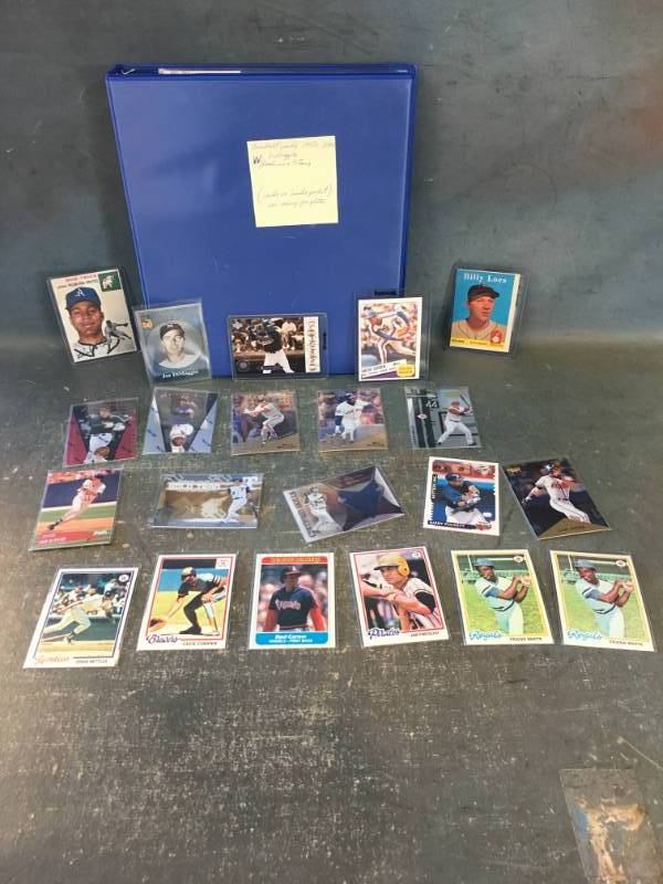 Blue Binder of Baseball Cards 1950s - 2000s, DiMaggio, Rookies and Stars and MORE