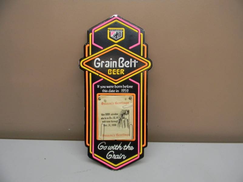 lot 8 image: GRAIN BELT BEER CALENDAR - APPROX 9 BY 19 - SEE PICTURES