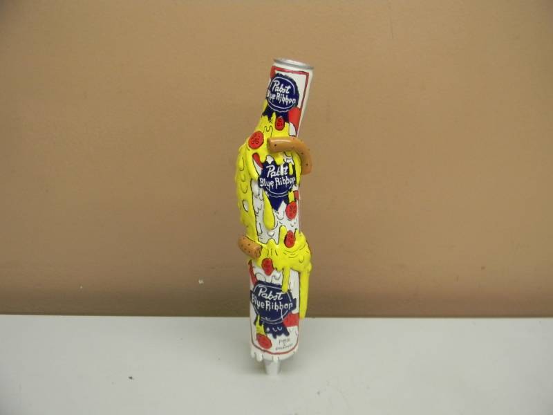 lot 9 image: NEW RARE PABST BLUE RIBBON BEER PBR PIZZA TAP HANDLE - SEE PICTURES