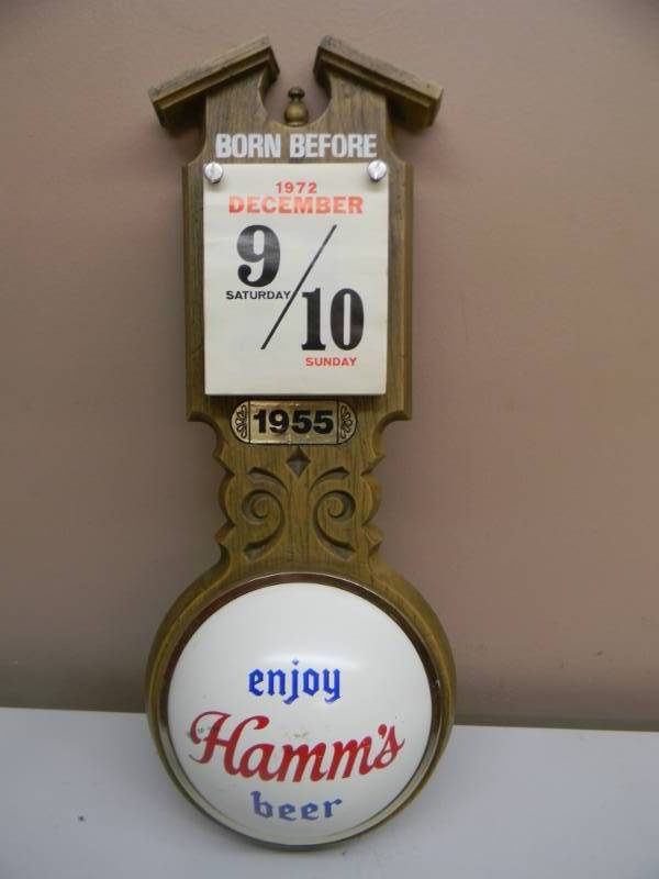 lot 12 image: HAMMS BEER CALENDAR WALL SIGN