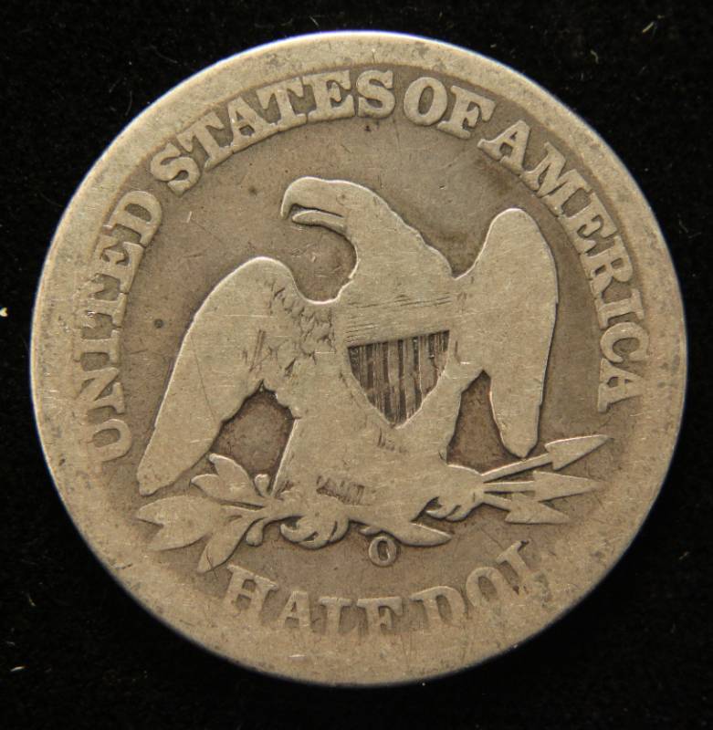 lot 08 image: 1858-O SEATED LIBERTY HALF DOLLAR