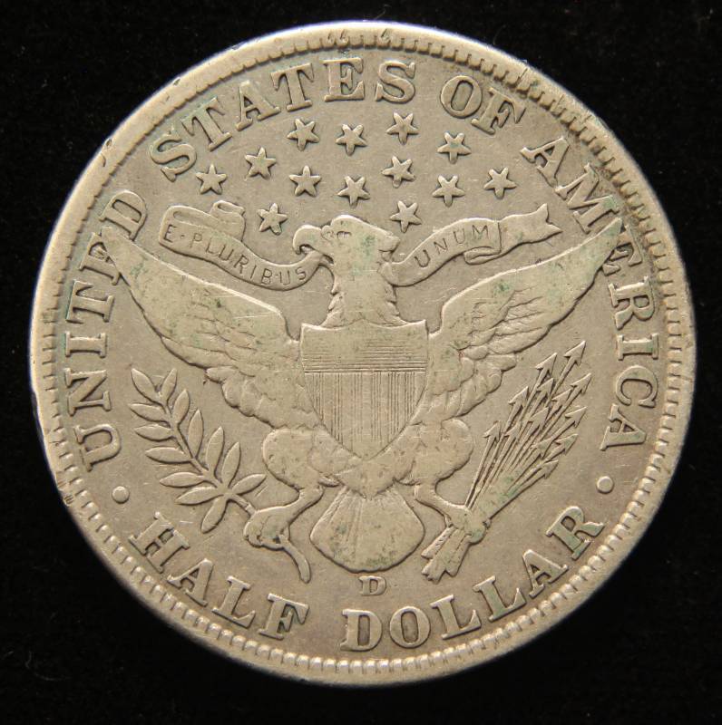 lot 18 image: 1915-D BARBER HALF DOLLAR F15