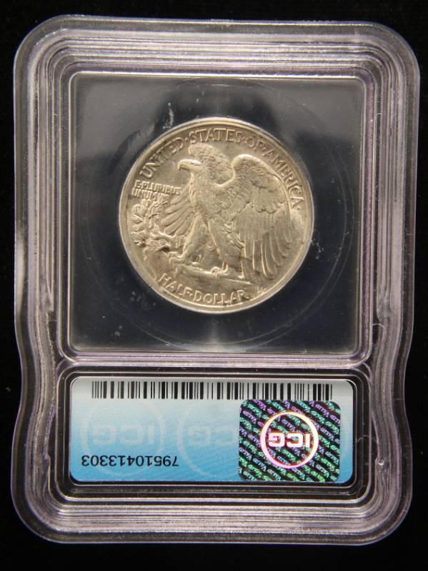 lot 19 image: 1941 WALKING LIBERTY HALF DOLLAR AU58 ICG
