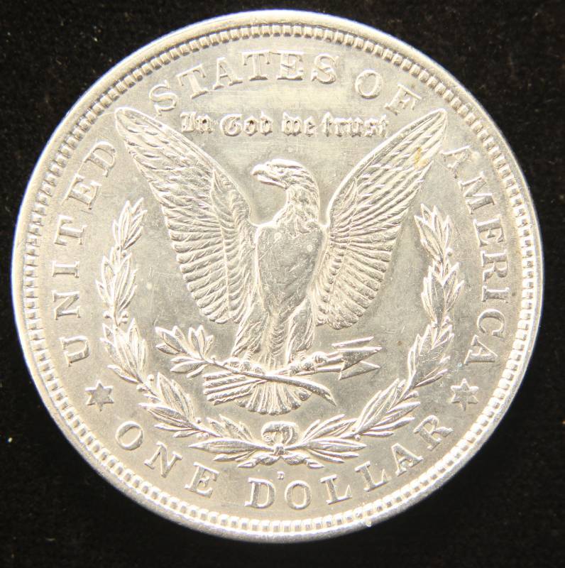 lot 20 image: 1921-D MORGAN SILVER DOLLAR IN HIGHER GRADE