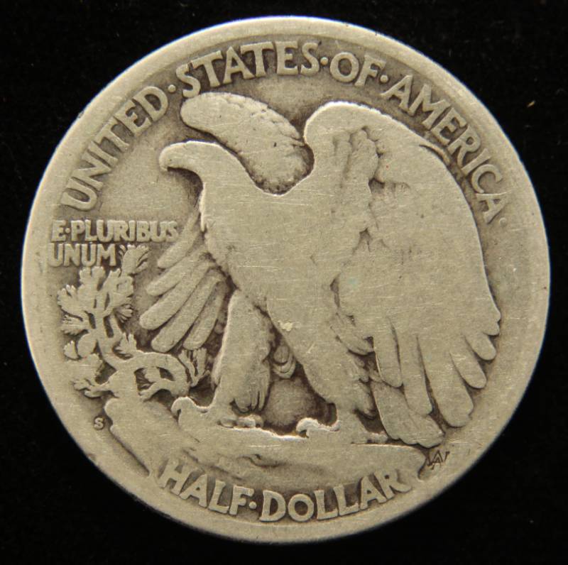 lot 33 image: 1917-S REVERSE WALKING LIBERTY HALF DOLLAR