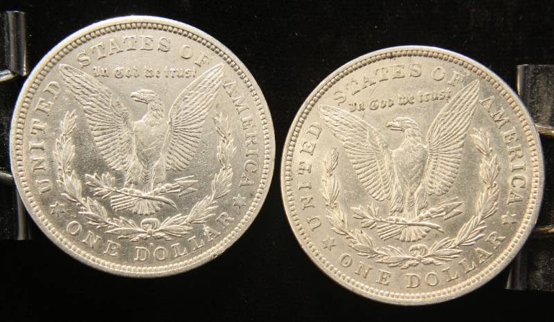 lot 36 image: 1921 & 1921-D MORGAN SILVER DOLLARS
