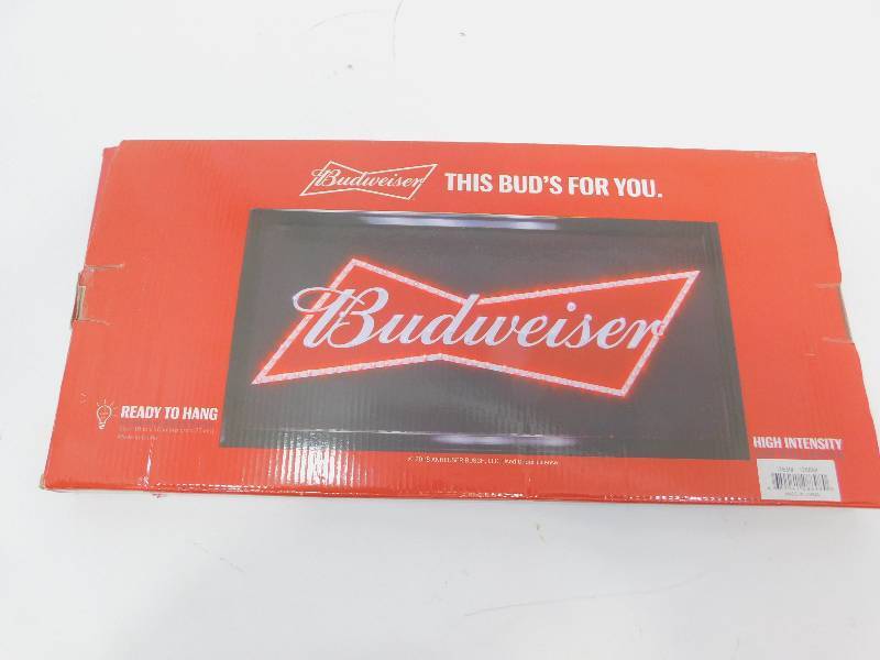 lot 37 image: New Budweiser Lighted Sign