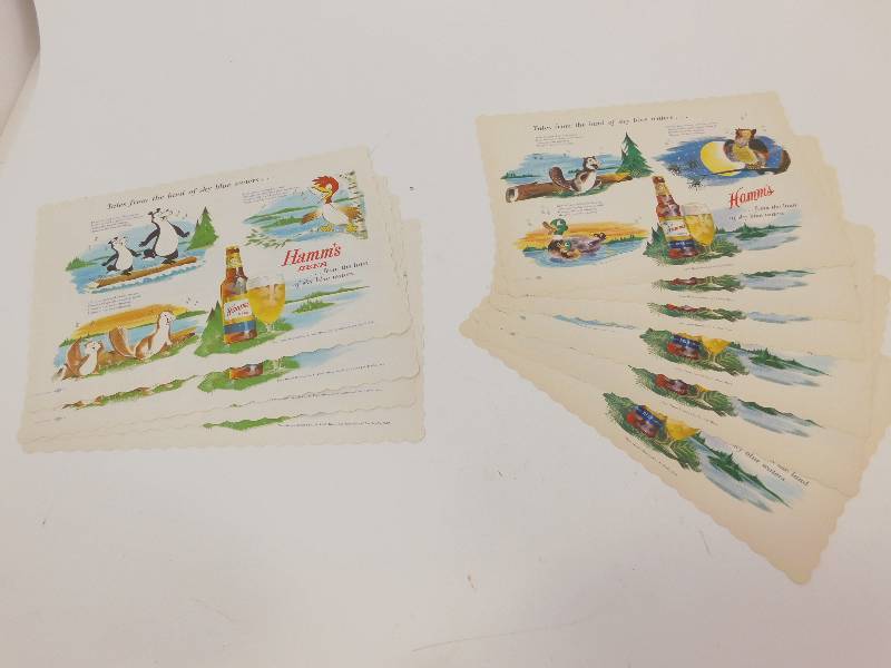 lot 54 image: Hamms Beer Paper Place Matts