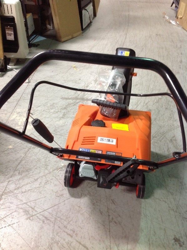 YARDMAX 18 in. Single-Stage Gas Snow Blower in working conditions