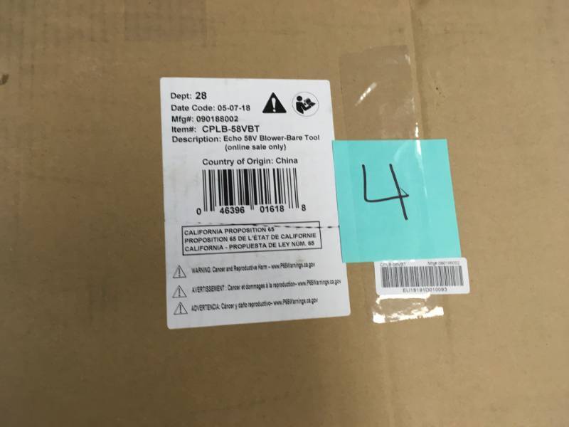 ECHO 145 MPH 550 CFM Variable-Speed Turbo 58-Volt Brushless Lithium-Ion Cordless Leaf Blower Battery and Charger Not Included  in like new condition