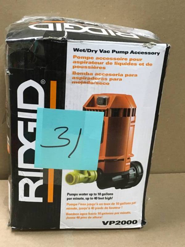 RIDGID Quick Connect Pump Accessory for RIDGID Wet Dry Vacs  in like new condition