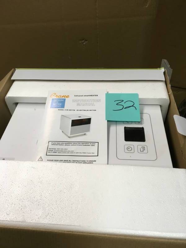 Crane USA 1500 Watt Infrared Heater, White,  in like new condition