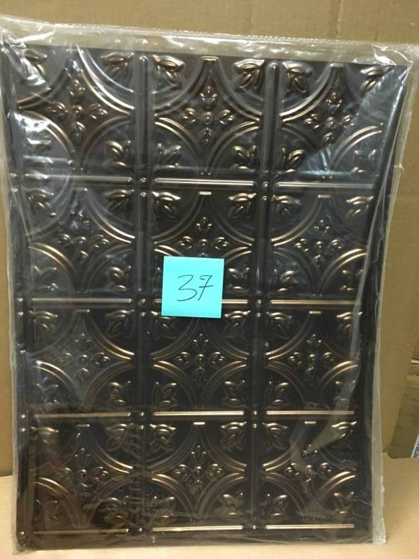 Fasade 18 in. x 24 in. Traditional 6 PVC Decorative Backsplash Panel in Oil Rubbed Bronze 5 PCS  in like new condition