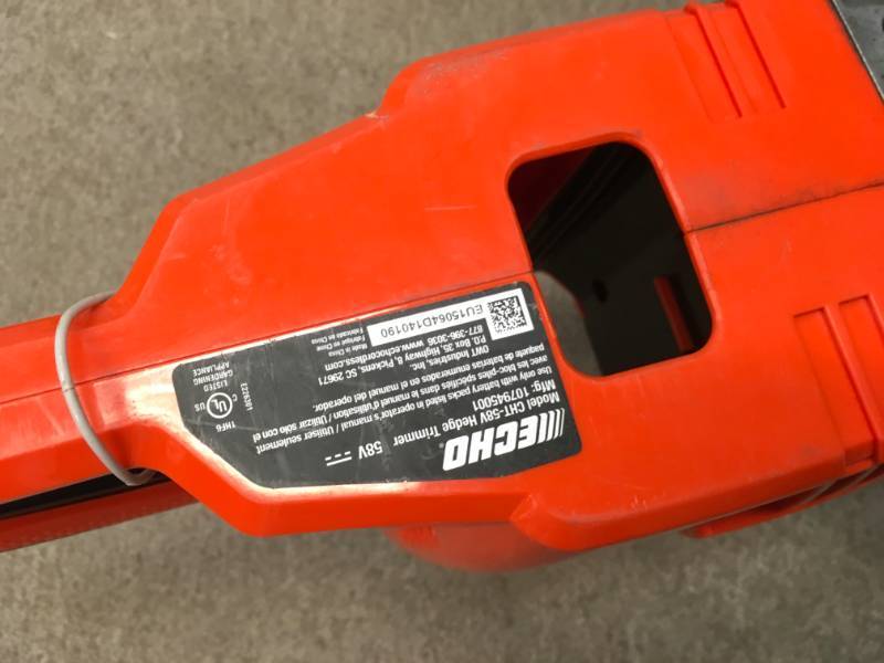 ECHO 24 in. 58-Volt Lithium-Ion Brushless Cordless Hedge Trimmer - Battery and Charger Not Included  in like new condition