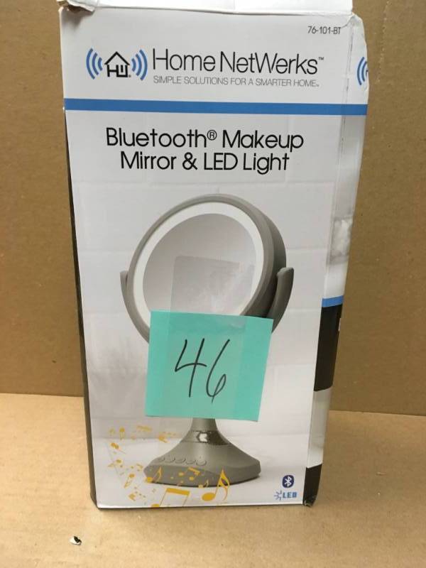 Home Netwerks 6.25 in. x 12.5 in. Bi-view Bluetooth LED Handheld Makeup Mirror  in like new condition