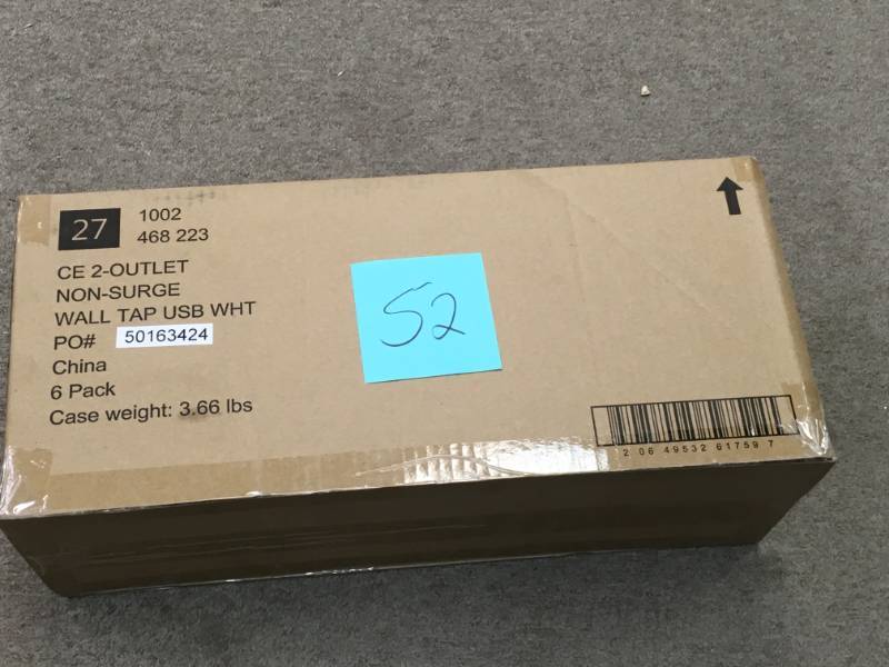 Commercial Electric 4.2 Amp 2-Outlet 2-USB Wall Tap Power Station, White CASE 6 PACK  in like new condition