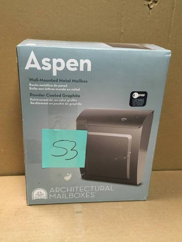 Architectural Mailboxes Aspen Locking Wall Mount Mailbox Graphite  in like new condition
