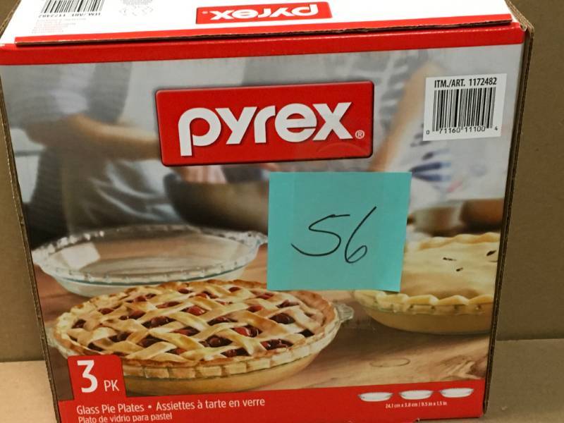 Pyrex Glass 3 PK Pie Plates Set 9.5 x 1.5 Oven Microwave Freezer Safe not used
