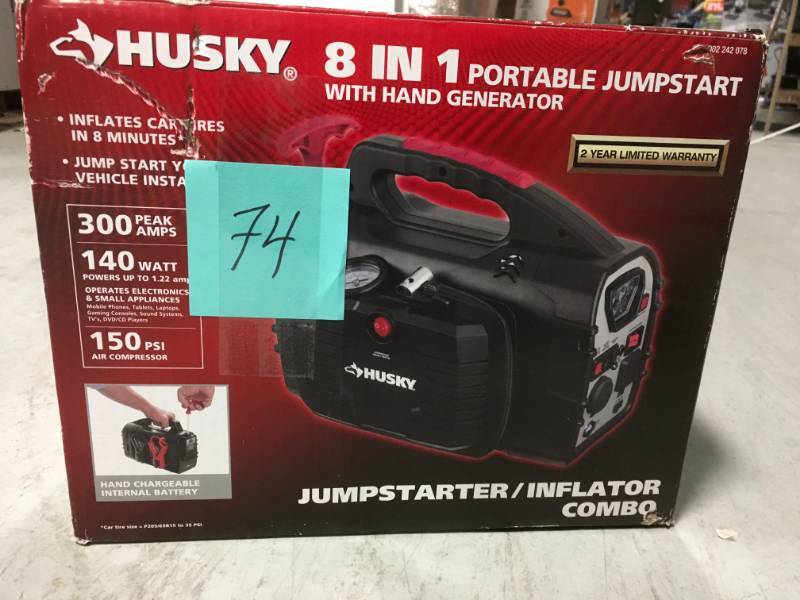 Husky 8-in-1 12-Volt Power SourceJumpstarter  in like new condition