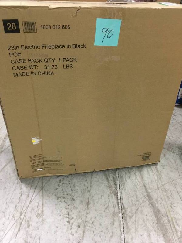 Hampton Bay 23 in. Compact Electric Fireplace in Black  in like new condition