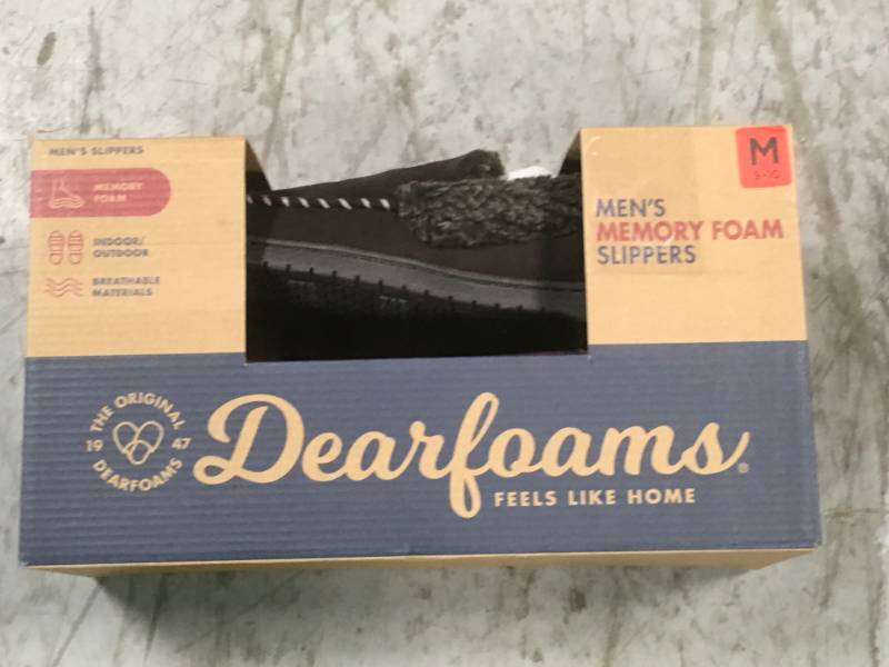 Mens DEARFOAMS Memory Foam Slippers IndoorOutdoor M 9-10 Coffee Brown not used