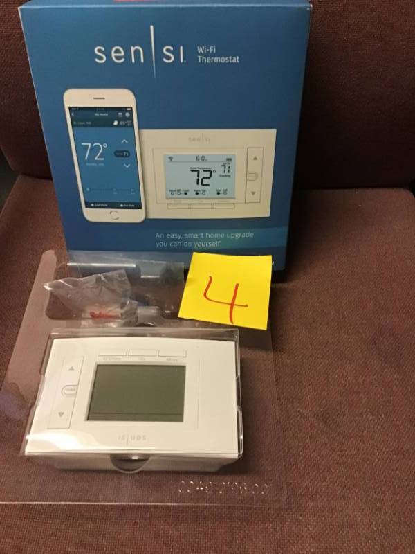 lot 4 image: Emerson Sensi Wi-Fi Thermostat for Smart Home in like new condition