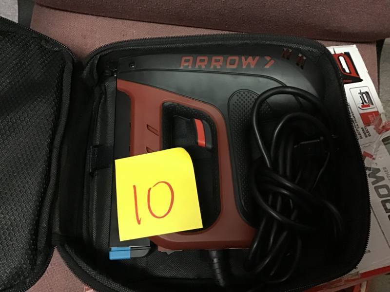 lot 10 image: Arrow Fastener 6 in. Electric Stapler and Brad Nailer in like new condition