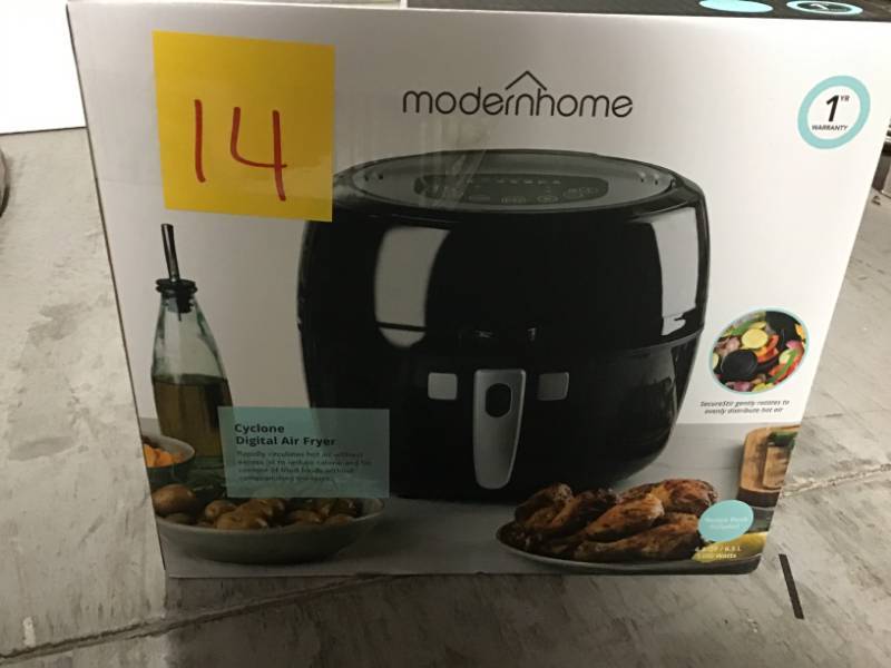 lot 14 image: modernhome Cyclone Rotating Digital Air Fryer (7 Qt.1350-Watt) in like new condition
