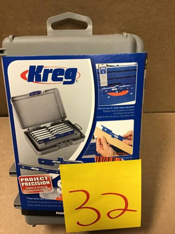 lot 32 image: Kreg Precision Router Table Setup Bars in like new condition