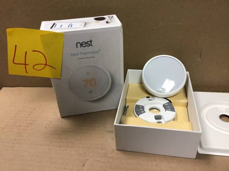 lot 42 image: Nest Thermostat E Smart Wi-Fi Programmable Thermostat, White
