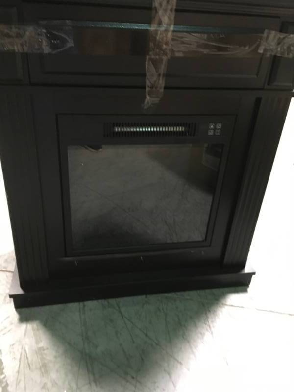 lot 51 image: Hampton Bay Parksley 31 in. Freestanding Compact Infrared Electric Fireplace in Espresso in like new condition