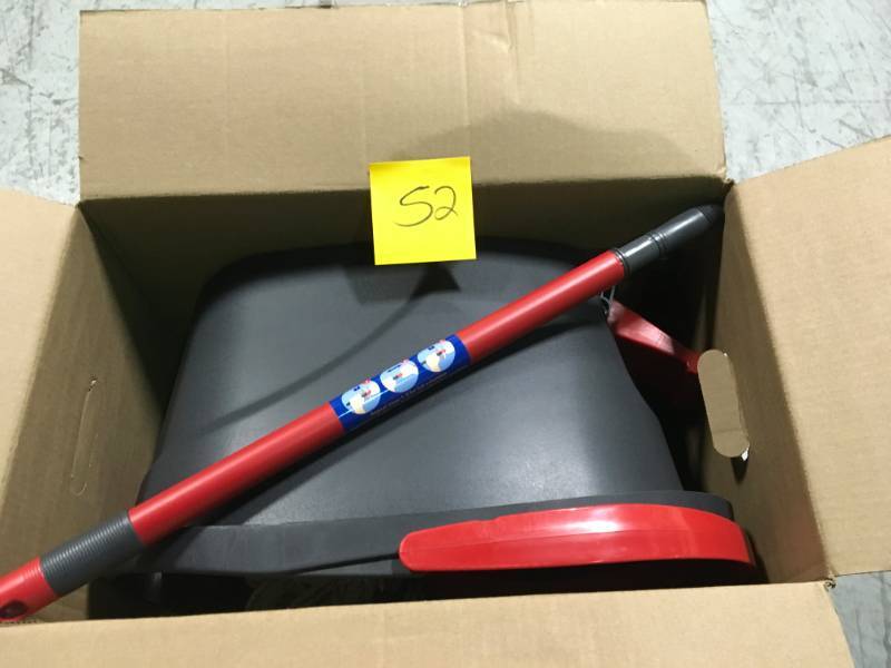 lot 52 image: O-Cedar Easy Wring Spin Mop and Bucket in like new condition