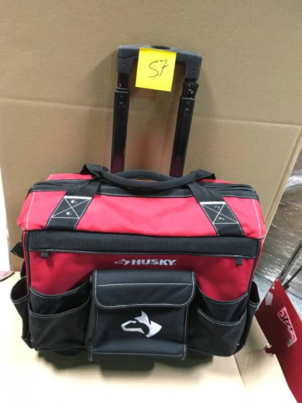 lot 87 image: Husky 18 in. Rolling Tool Tote in like new condition