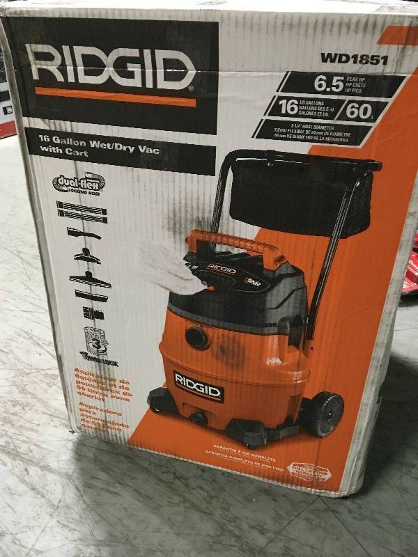 RIDGID 16 Gal. 6.5-Peak HP WetDry Vacuum in working condition
