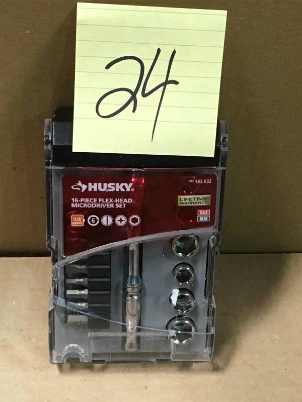 Husky 14 in. Drive Flex-Head Microdriver and Socket Set (16-Piece) in working condition