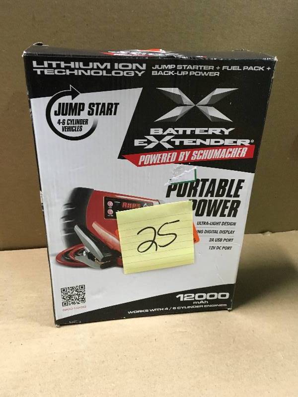 Schumacher Battery Extender 12-Volt, 1,200 mAh lithium jump starter in working condition
