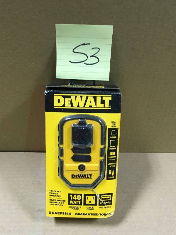 DEWALT 140-Watt Power Inverter with Dual USB Portsin working condition