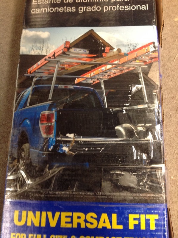 lot 104 image: Werner 800 lbs. Load Capacity Aluminum Universal Truck Rack not used