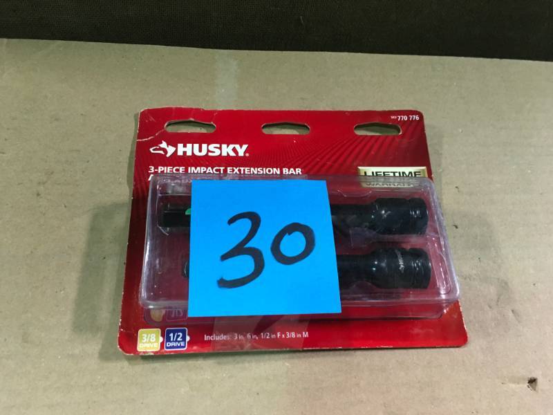 lot 30 image: Husky Impact Accessory Set (3-Piece) not used