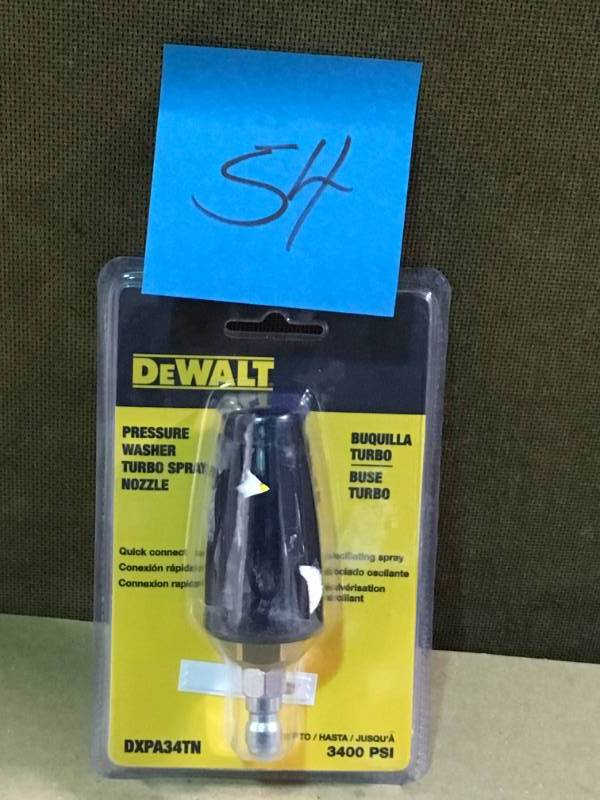 lot 54 image: DEWALT 3400 PSI Turbo Nozzle not used