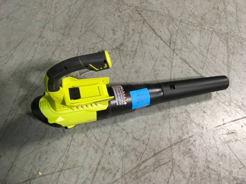 lot 56 image: RYOBI 155 MPH 300 CFM 40-Volt Lithium-Ion Cordless Jet Fan Leaf Blower - Battery and Charger Not Included in good working condition