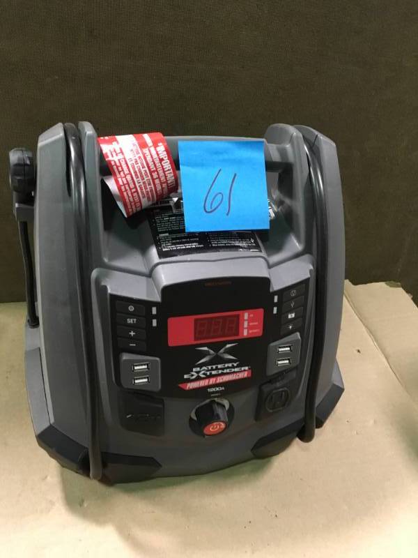lot 61 image: Schumacher Battery Extender 12-Volt, 1,200 Amp Battery Jump Starter in good working condition
