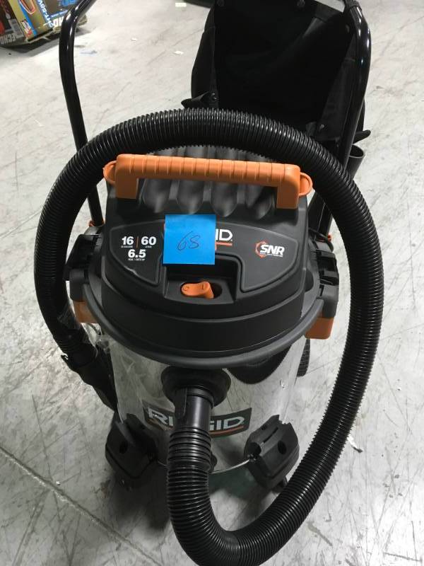 lot 68 image: RIDGID 16 Gal. 5.0-Peak HP WetDry Vac in good working condition