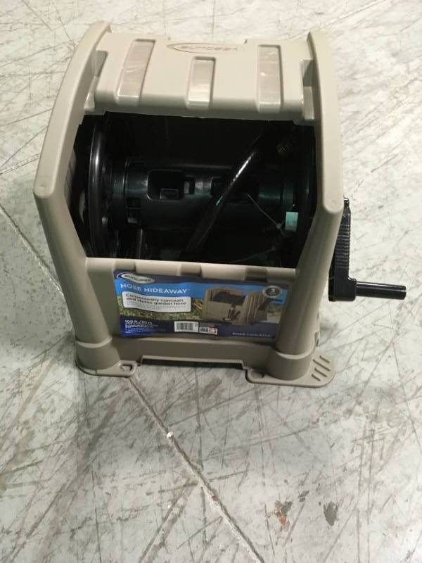 lot 69 image: Suncast PHT100 Hose Reel with Tracker Hose Hideaway in good working condition