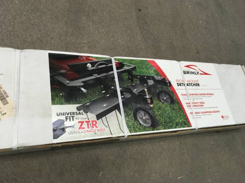 lot 75 image: Brinly-Hardy 48 in. Front Mount Dethatcher for ZTR Mowers in good working condition
